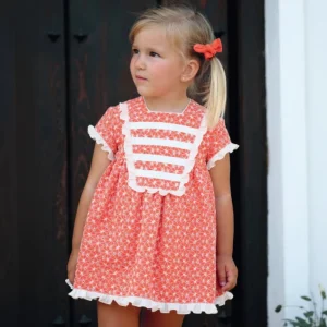 Conjunto vestido y braguita niña salmón