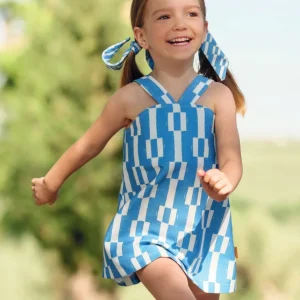 Vestido geométrico azul niña | Cocote x Charanga