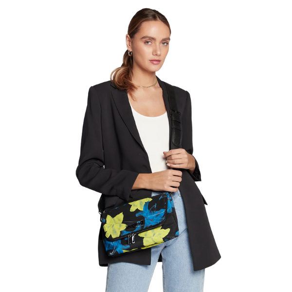 DESIGUAL – Bolso Desigual Jade Venecia Negro Floral para Mujer | Bandolera Pequeña - Imagen 6