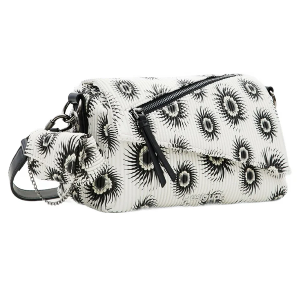 DESIGUAL – Bolso Bandolera Desigual Merxilini Phuket Mini Blanco y Negro - Imagen 3