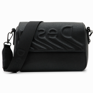 DESIGUAL – Bolso Psico Logo Phuket Negro Mujer 23x15x10 cm Bandolera