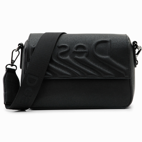 DESIGUAL – Bolso Psico Logo Phuket Negro Mujer 23x15x10 cm Bandolera - Imagen 2