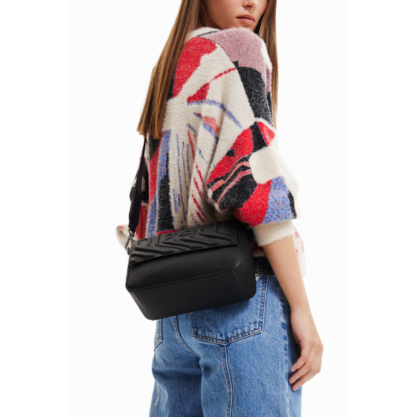 DESIGUAL – Bolso Psico Logo Phuket Negro Mujer 23x15x10 cm Bandolera - Imagen 8