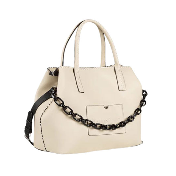 DESIGUAL – Bolso Desigual Alola Holbox grande beige con mensaje LOVE - Imagen 6