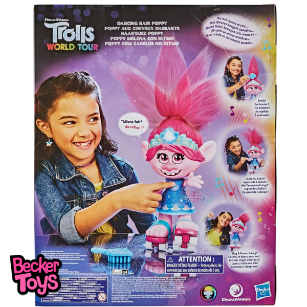TROLLS – Muñeca Trolls Poppy Interactiva Melena con Ritmo 35 cm - Imagen 4