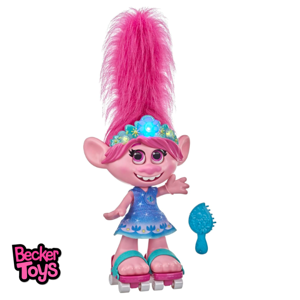 TROLLS – Muñeca Trolls Poppy Interactiva Melena con Ritmo 35 cm - Imagen 3
