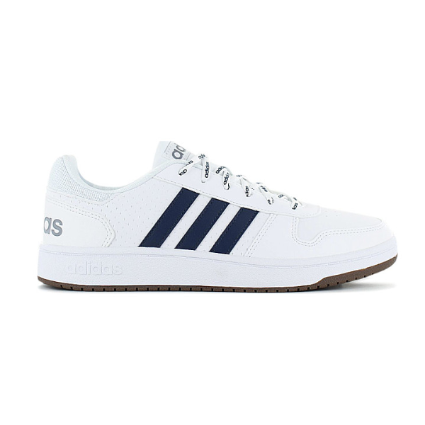 ADIDAS – Zapatillas de Hombre Hoops 2.0 Blancas Azul Marino - Imagen 2