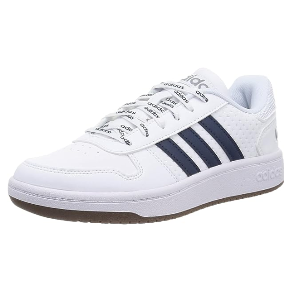 ADIDAS – Zapatillas de Hombre Hoops 2.0 Blancas Azul Marino - Imagen 3
