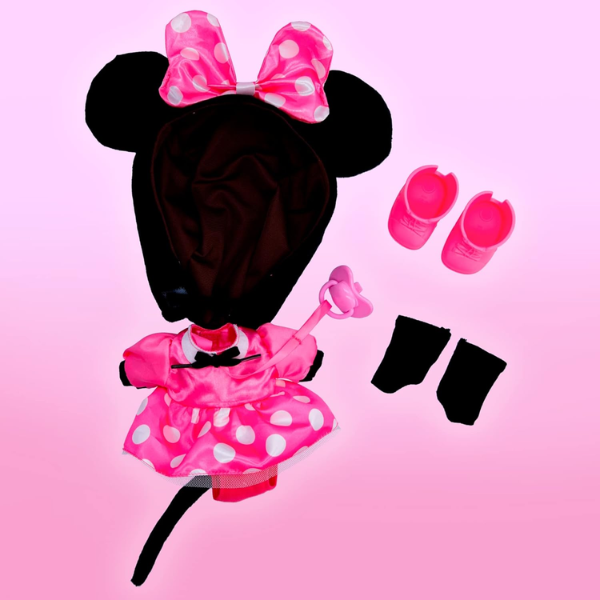 BEBÉS LLORONES – Muñeca Bebés Llorones Dressy Minnie Pelo Real - Imagen 6