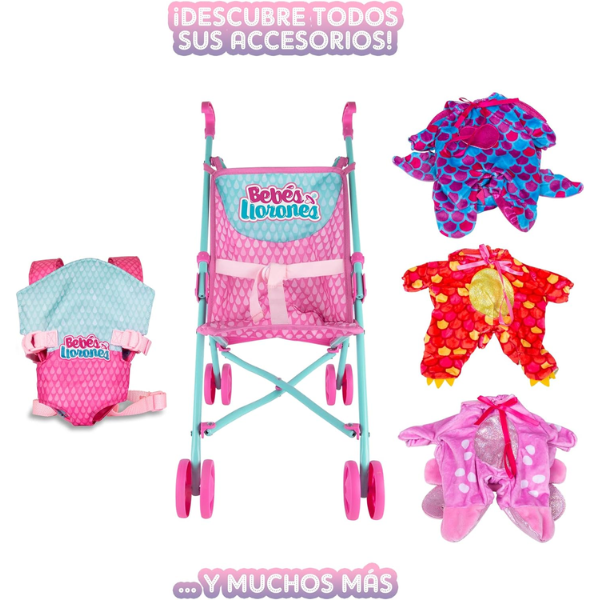 BEBÉS LLORONES – Muñeca Bebés Llorones Dressy Minnie Pelo Real - Imagen 8