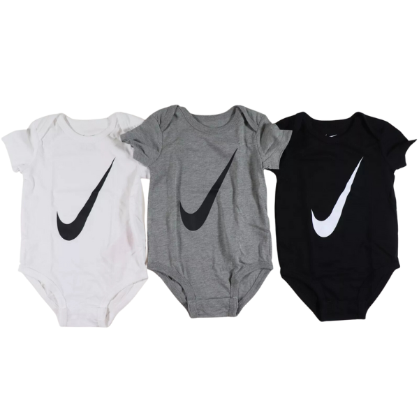NIKE – Conjunto de 3 Bodys Pack 3 Bodys Nike Bebé Unisex Negro Blanco Gris CN3820-100 - Imagen 3