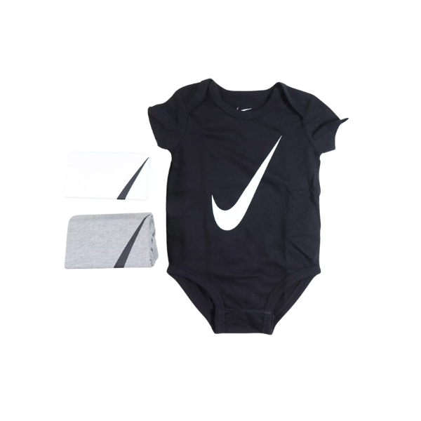 NIKE – Conjunto de 3 Bodys Pack 3 Bodys Nike Bebé Unisex Negro Blanco Gris CN3820-100 - Imagen 4