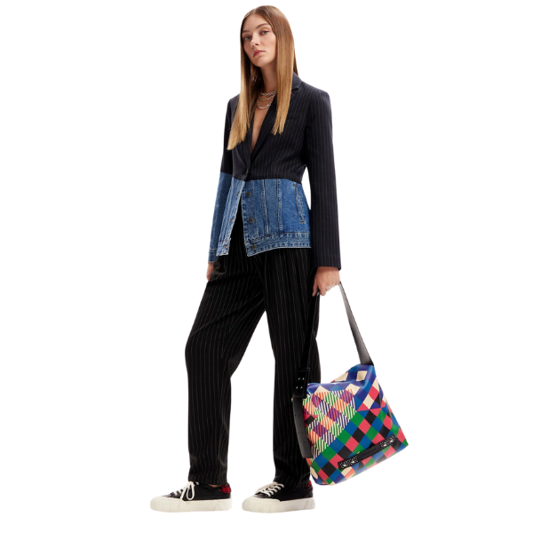 DESIGUAL -Bolso de Mujer Desigual Coqueta Estrasburgo Multicolor 23WAXP80/9019 32×30 cm - Imagen 7