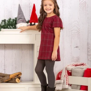 Vestido de cuadros rojo para niña