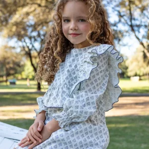 Vestido de niña blanco otoñal Cocote & Charanga