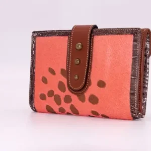 Cartera CATS · Billetero Tarjetero en Piel · Color Anaranjado