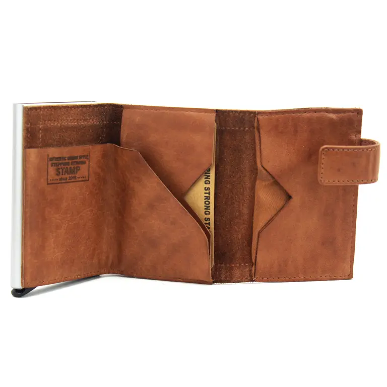 Cartera STAMP · Billetero con Monedero · En Piel Lavada vacuno · Tarjetero metálico · Coleccion Arco - Imagen 4
