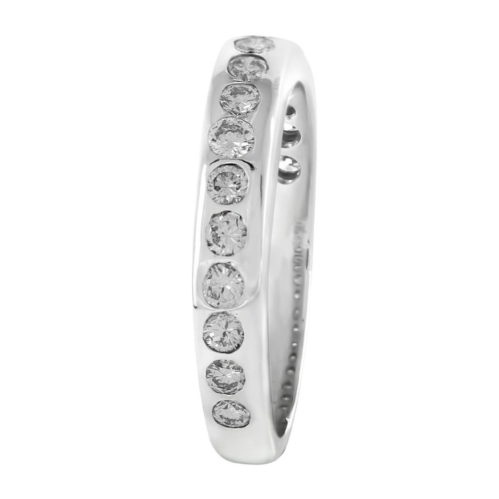 Anillo media alianza diamantes 0.64cts - Imagen 3