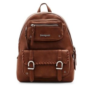 DESIGUAL – Mochila Omnia Daypack Marrón Mujer 24SAKP07 38cm Portátil A4 Top