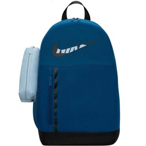 NIKE – Mochila Nike Elemental Azul y Negra 20L con Estuche – Unisex Escolar y Gym