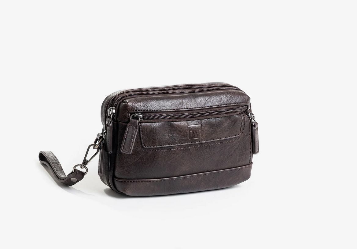 Neceser de mano para hombre MATTIES BAGS nappa color café - Imagen 2