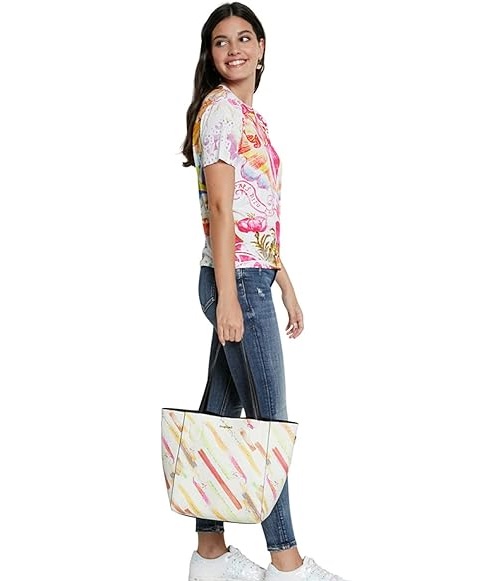 DESIGUAL – Bolso Mujer Shopper Brushes Norwich Multicolor 21SAXP52 Arty - Imagen 3