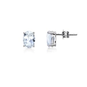 Pendientes Aguamarina Oval