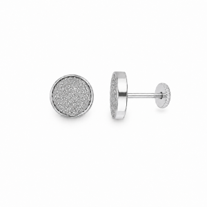 Botón pavé de circonitas oro blanco