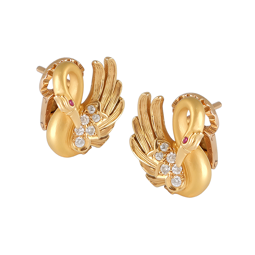 Pendientes cisne Carrera&Carrera - Imagen 4