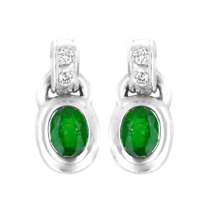 Pendientes esmeralda ochenteros