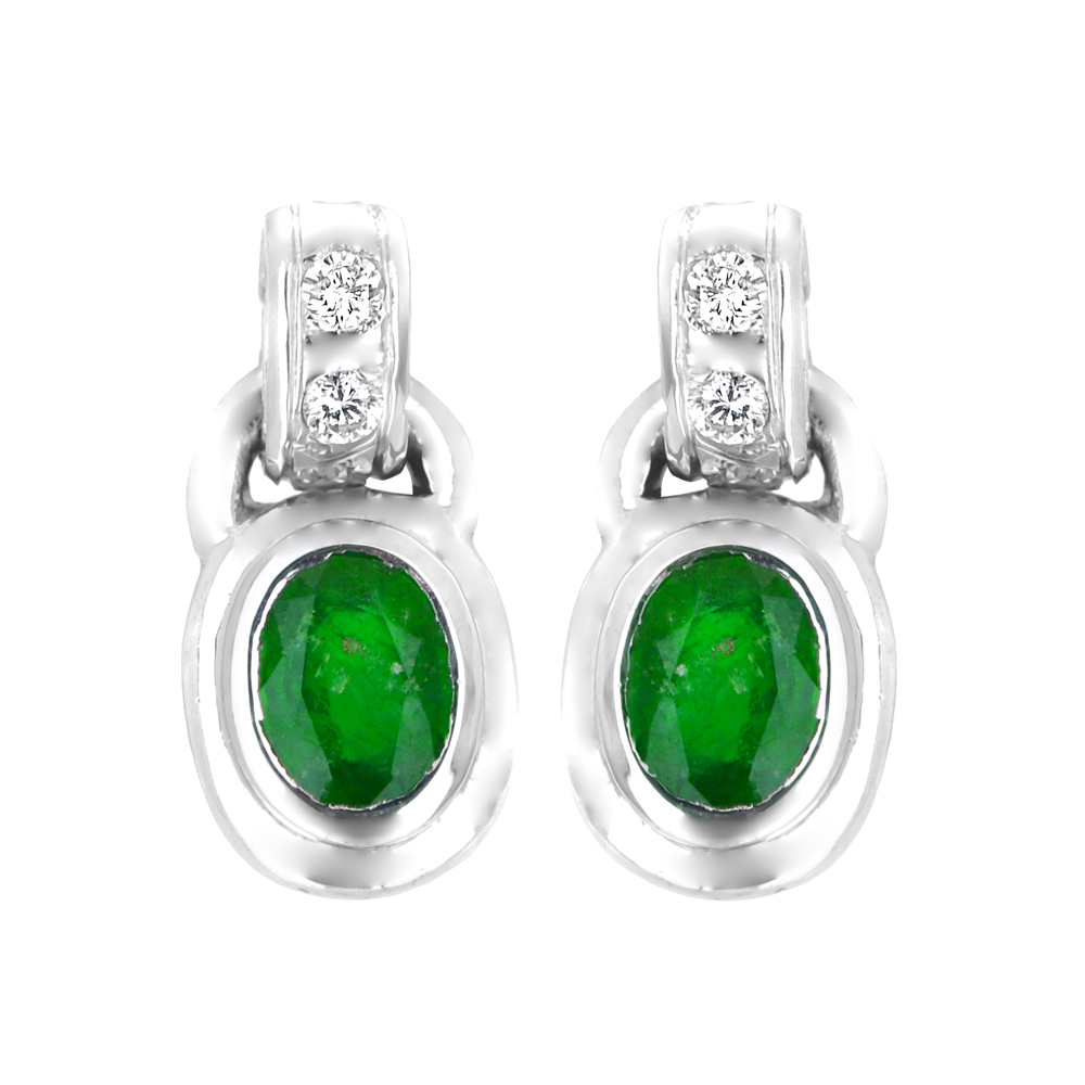 Pendientes esmeralda ochenteros
