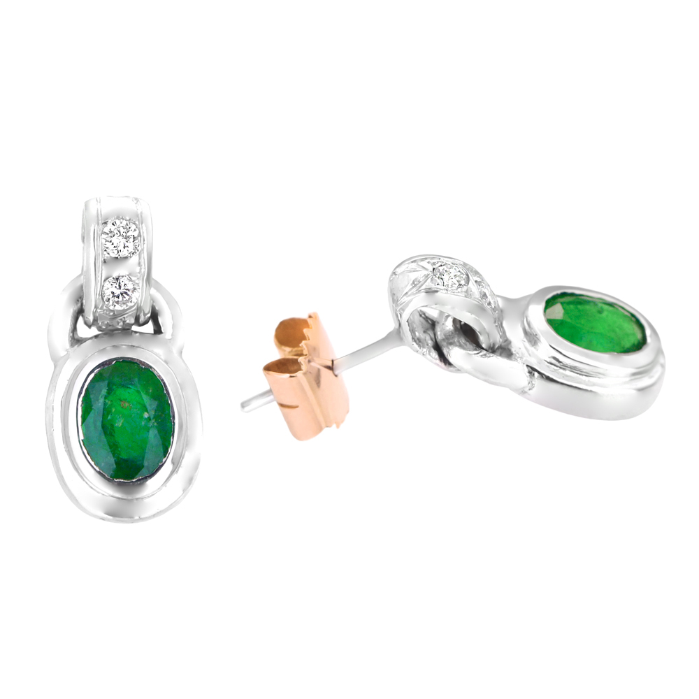 Pendientes esmeralda ochenteros - Imagen 3