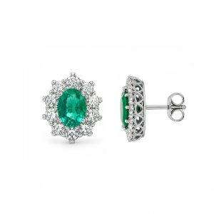 Pendientes orla de esmeradas y diamantes by Carrera