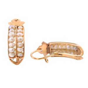 Pendientes perla concha fina finales S.XIX