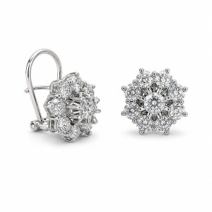 Pendientes vintage roseta de diamantes- circa 1960