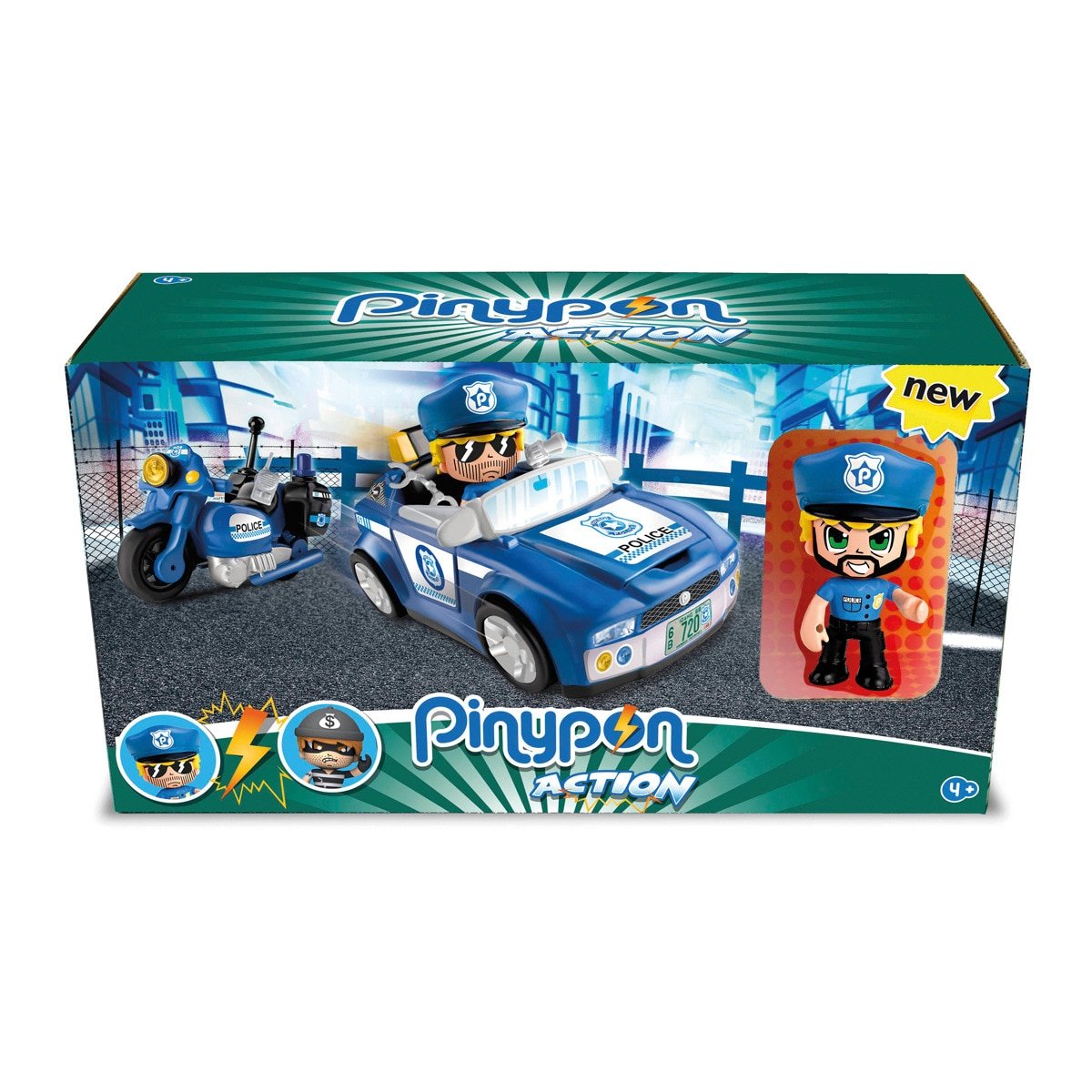 FAMOSA – PinyPon Action Policía Coche Policía + Moto + Figura 700014495