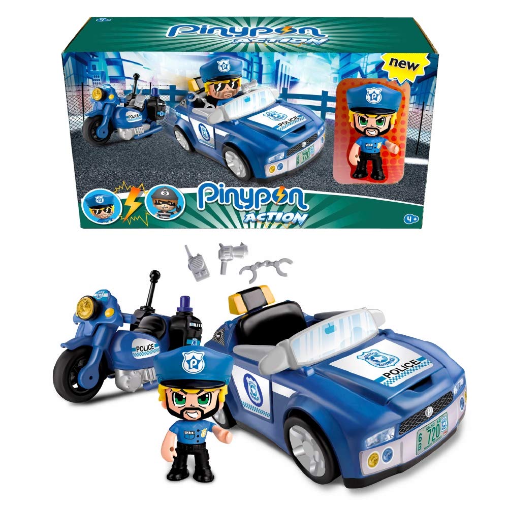 FAMOSA – PinyPon Action Policía Coche Policía + Moto + Figura 700014495 - Imagen 4
