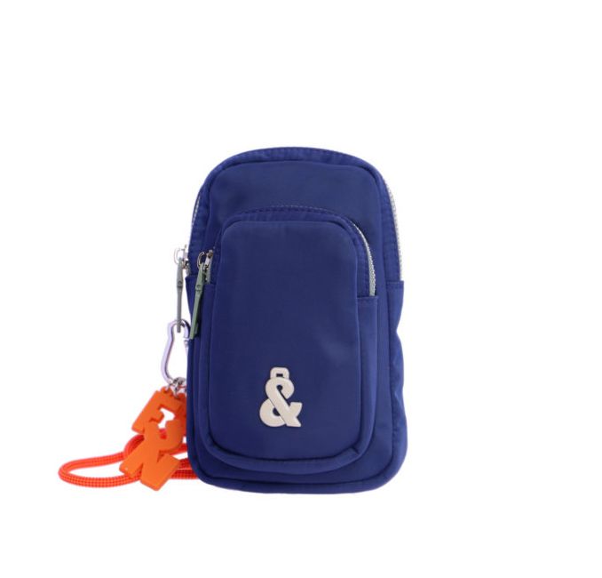 Porta móvil para mujer Fun and Basics Klara de nylon azul marino con cremallera - Imagen 2