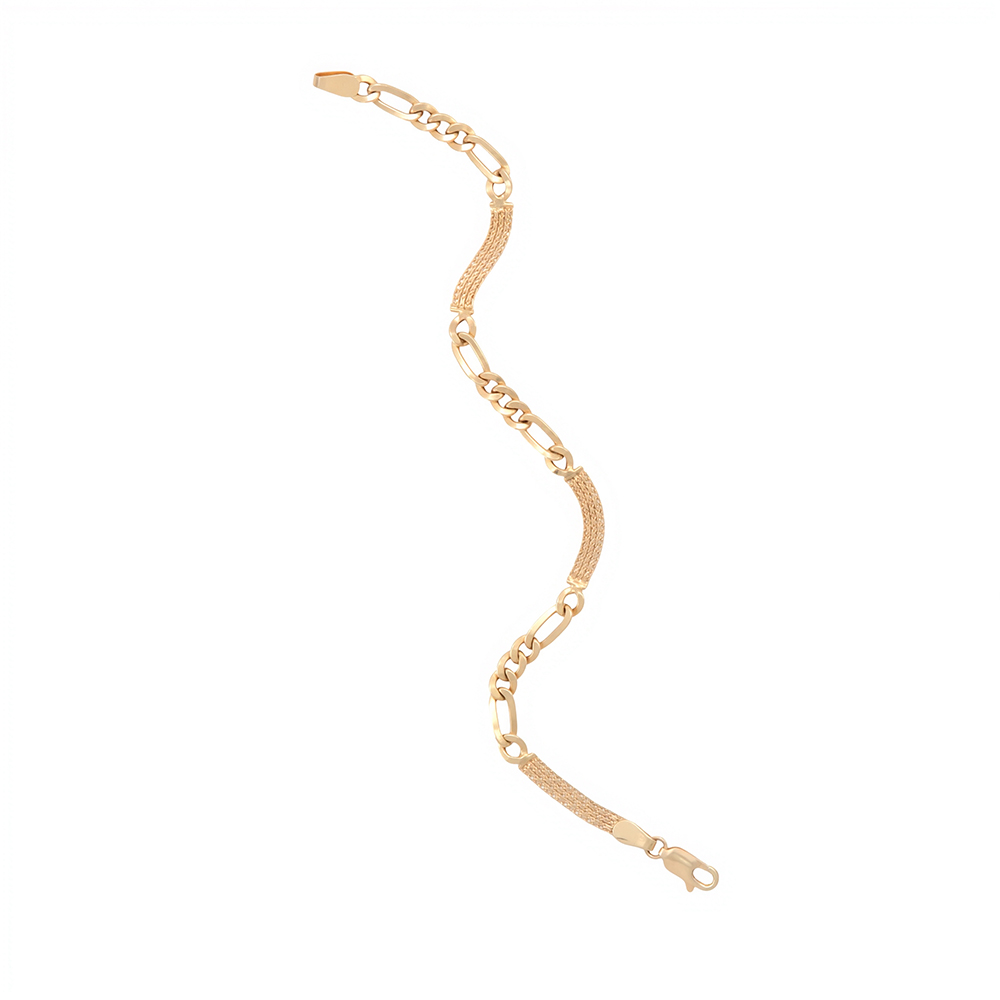 Pulsera oro eslabones 3+1 Fígaro - Imagen 3