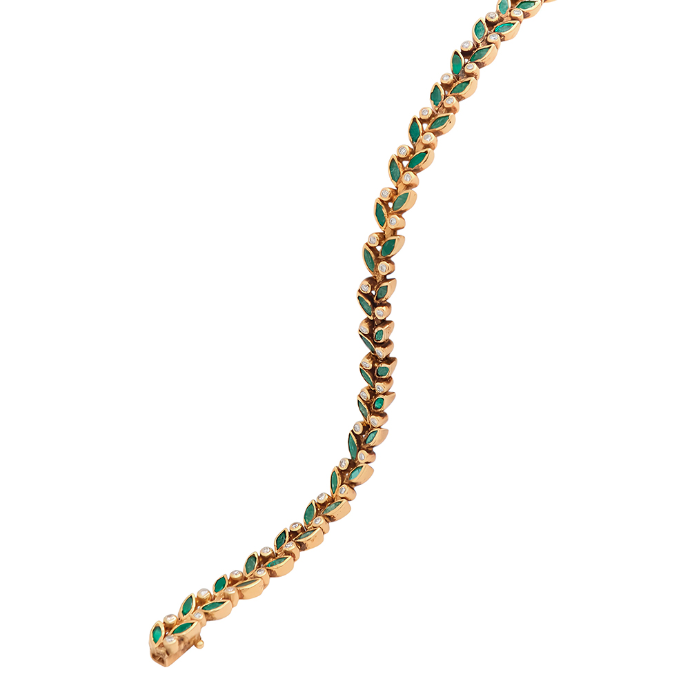 Pulsera ochentera hojas de esmeralda - Imagen 3