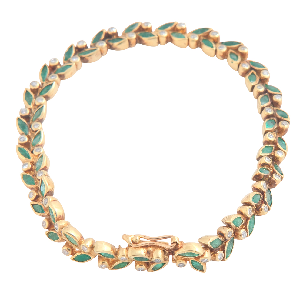 Pulsera ochentera hojas de esmeralda - Imagen 5