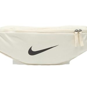 NIKE – Heritage Riñonera Unisex Crema y Negro – Bolso de Cintura Informal para Adultos 3L/5L