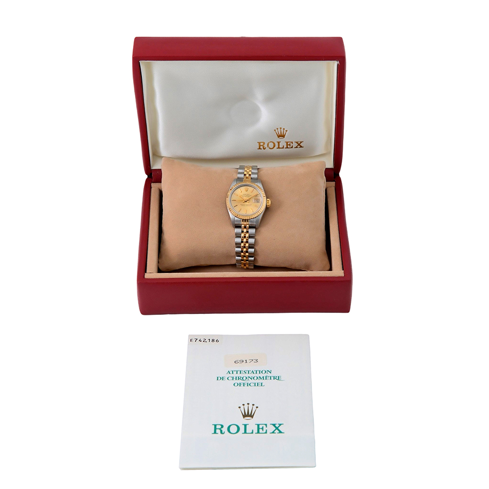 Rolex Lady Datejust esfera oro 26mm ref.-69173 (juego completo) - Imagen 8
