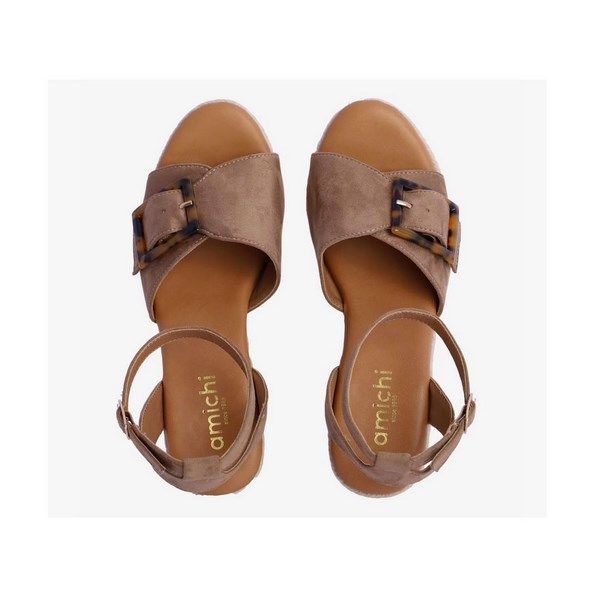 Sandalias de cuña AMICHI Rocío de antelina - Imagen 4