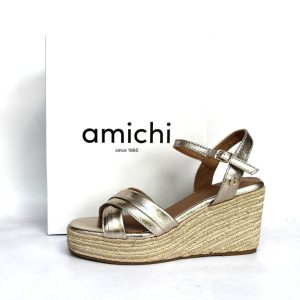 Sandalias de cuña Amichi oro