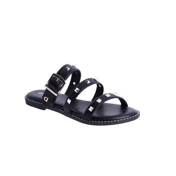 Sandalias planas de tiras AMICHI tachas negro - Imagen 3