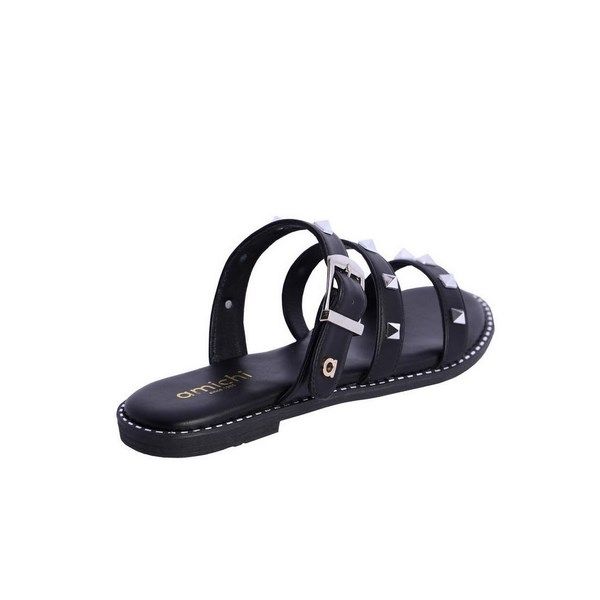 Sandalias planas de tiras AMICHI tachas negro - Imagen 4