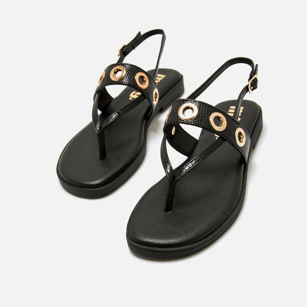 Sandalias planas Mustang Alysa negro - Imagen 2