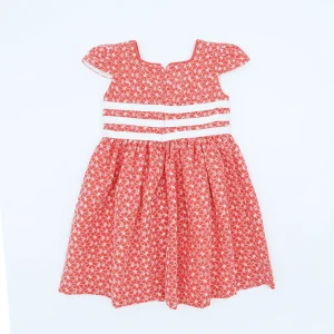 Vestido detalles coral niña