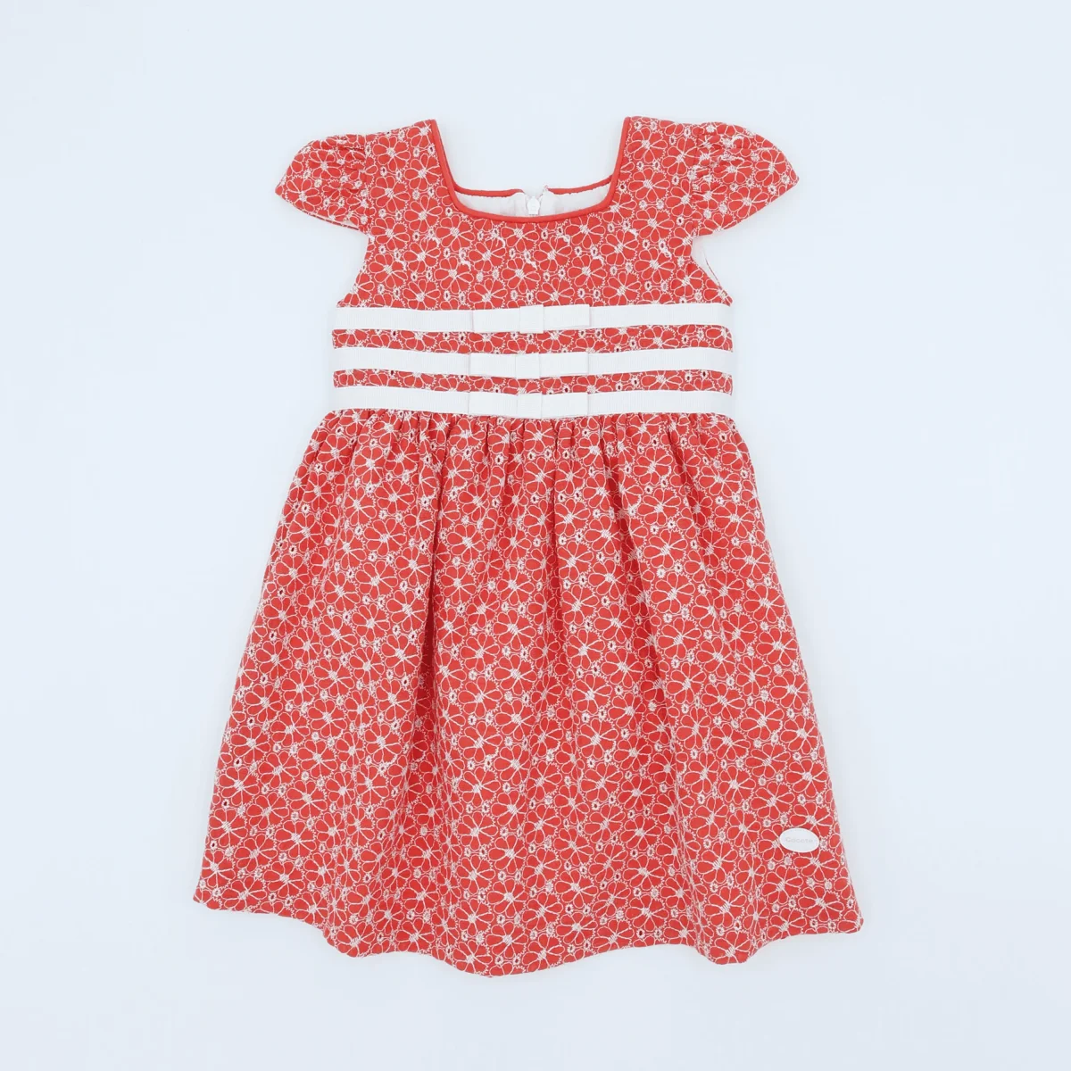 Vestido detalles coral niña - Imagen 3